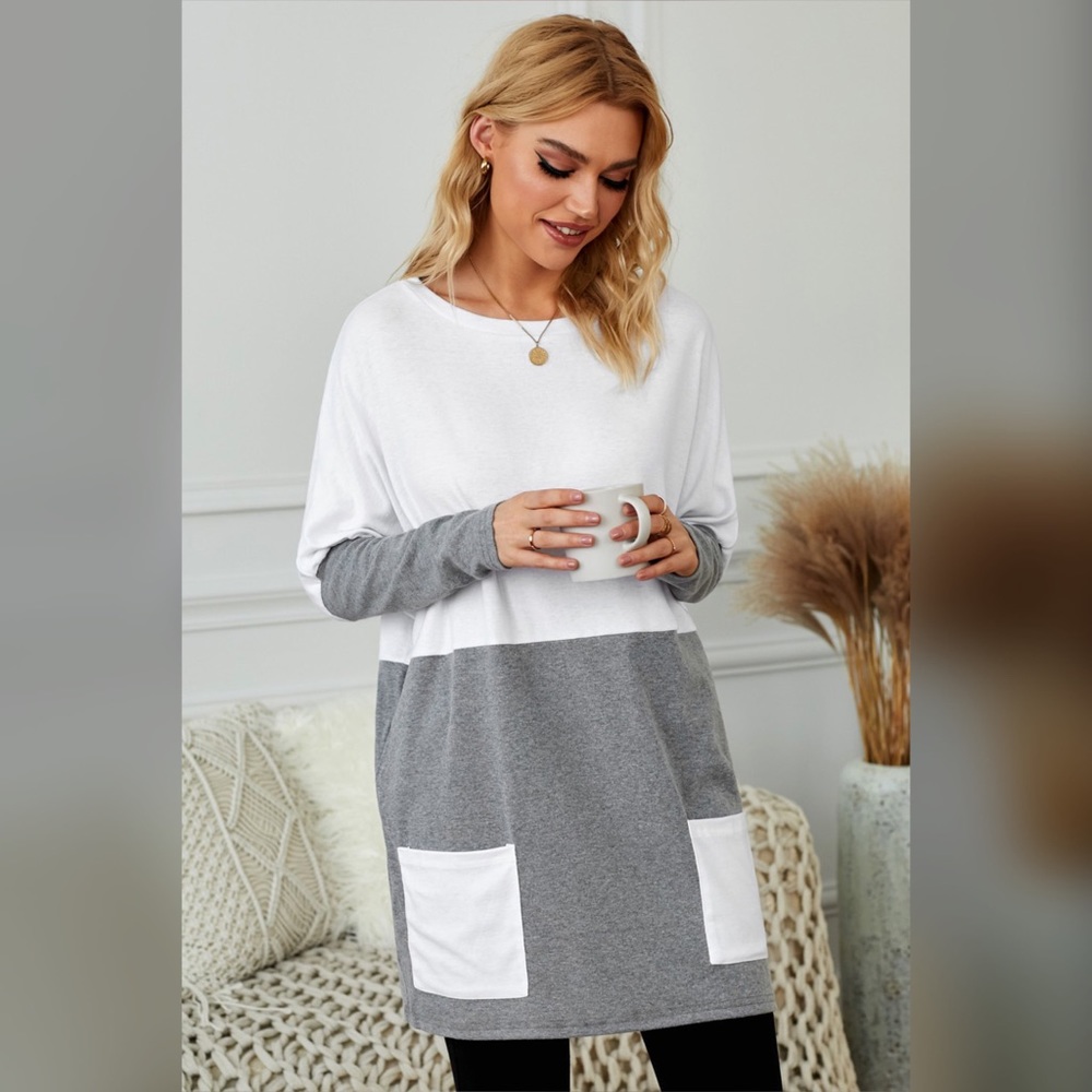 Grey & White Tunic